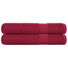 vidaXL Saunatücher 2 Stk. Bordeauxrot 80x200cm 360 g/m² 100% Baumwolle