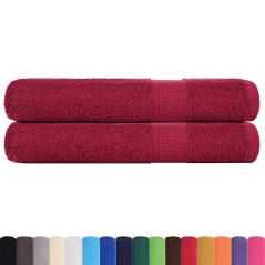 vidaXL Saunatücher 2 Stk. Bordeauxrot 80x200cm 360 g/m² 100% Baumwolle