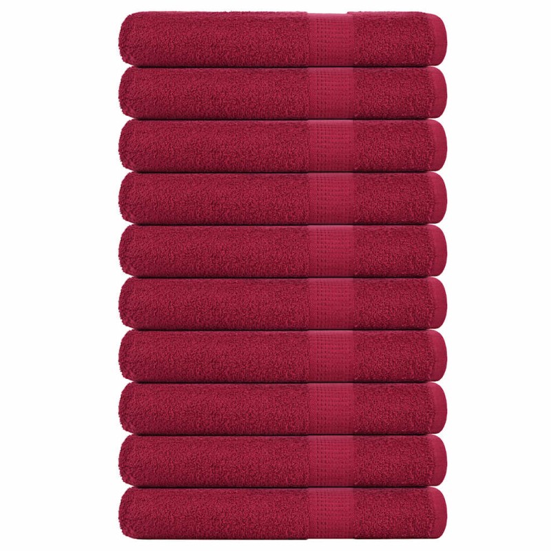 vidaXL Handtücher 10Stk. Bordeauxrot 100x200cm 360 g/m² 100% Baumwolle vidaXL Handtücher 10Stk. Bordeauxrot 100x200cm 360 g/m² 100% Baumwolle