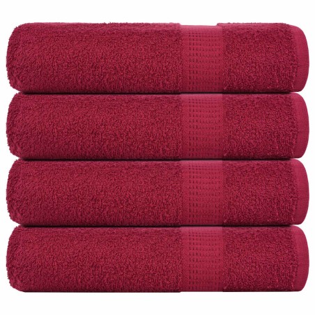 vidaXL Badetücher 4 Stk. Bordeauxrot 100x150cm 360 g/m² 100% Baumwolle