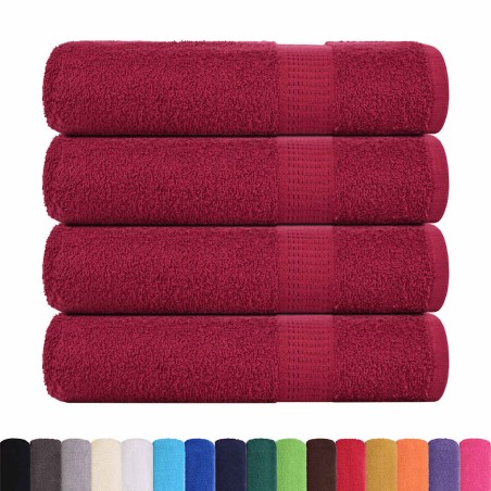 vidaXL Badetücher 4 Stk. Bordeauxrot 100x150cm 360 g/m² 100% Baumwolle