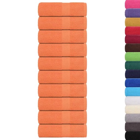 vidaXL Seiftücher 10 Stk. Orange 30x30 cm 360 g/m² 100% Baumwolle