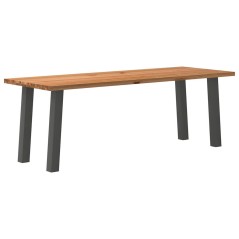 vidaXL Esstisch Hellbraun 220x80x74 cm Massivholz Eiche Rechteckig