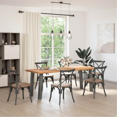 vidaXL Esstisch Hellbraun 220x80x74 cm Massivholz Eiche Rechteckig
