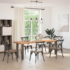 vidaXL Esstisch Hellbraun 240x80x74 cm Massivholz Eiche Rechteckig