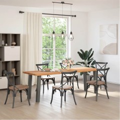vidaXL Esstisch Hellbraun 240x80x74 cm Massivholz Eiche Rechteckig