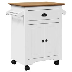vidaXL Küchenwagen BODO Weiß und Braun 72x45x80 cm