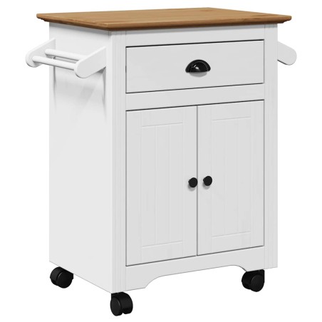 vidaXL Küchenwagen BODO Weiß und Braun 72x45x80 cm