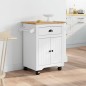 vidaXL Küchenwagen BODO Weiß und Braun 72x45x80 cm vidaXL Küchenwagen BODO Weiß und Braun 72x45x80 cm