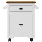 vidaXL Küchenwagen BODO Weiß und Braun 72x45x80 cm vidaXL Küchenwagen BODO Weiß und Braun 72x45x80 cm