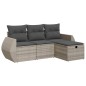 vidaXL 4-tlg. Garten-Sofagarnitur mit Kissen Hellgrau Poly Rattan vidaXL 4-tlg. Garten-Sofagarnitur mit Kissen Hellgrau Poly Rattan