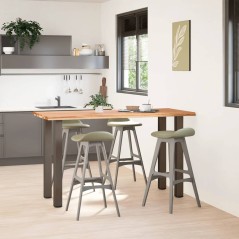 vidaXL Bartisch mit Baumkanten 180x80x92cm Massivholz Eiche Rechteckig