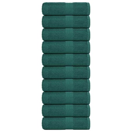 vidaXL Gästetücher 10 Stk. Grün 30x50 cm 360 g/m² 100% Baumwolle