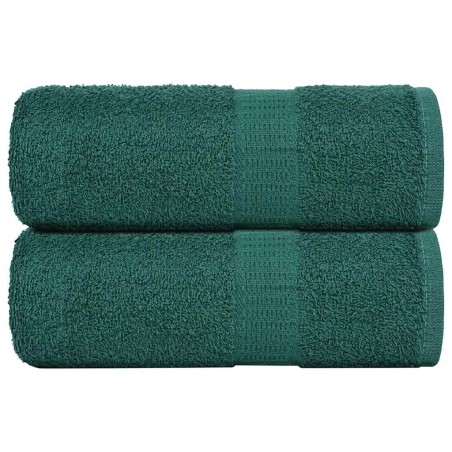 vidaXL Gästetücher 2 Stk. Grün 30x50 cm 360 g/m² 100% Baumwolle