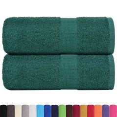 vidaXL Gästetücher 2 Stk. Grün 30x50 cm 360 g/m² 100% Baumwolle