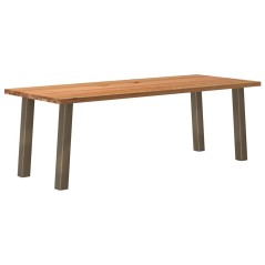 vidaXL Esstisch Hellbraun 220x90x74 cm Massivholz Eiche Rechteckig