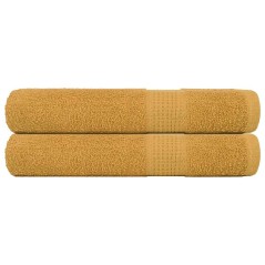 vidaXL Handtücher 2 Stk. Golden 100x200 cm 360 g/m² 100% Baumwolle