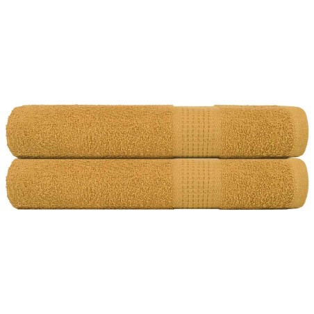 vidaXL Handtücher 2 Stk. Golden 100x200 cm 360 g/m² 100% Baumwolle