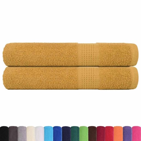 vidaXL Handtücher 2 Stk. Golden 100x200 cm 360 g/m² 100% Baumwolle