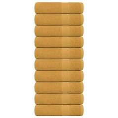 vidaXL Duschtücher 10 Stk. Golden 70x140 cm 360 g/m² 100% Baumwolle