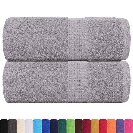 vidaXL Seiftücher 2 Stk. Grau 30x30 cm 360 g/m² 100% Baumwolle