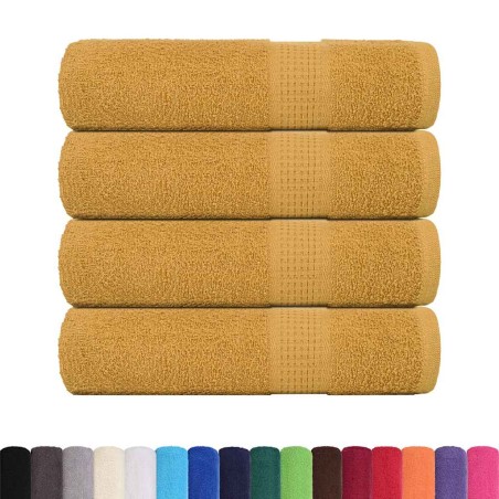 vidaXL Badetücher 4 Stk. Golden 100x150 cm 360 g/m² 100% Baumwolle