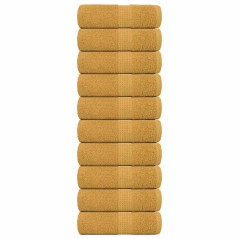 vidaXL Gästetücher 10 Stk. Golden 30x50 cm 360 g/m² 100% Baumwolle