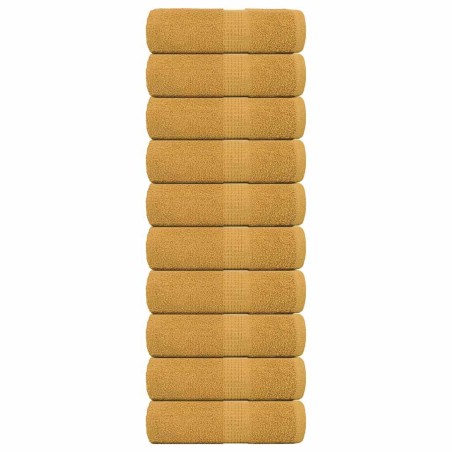 vidaXL Gästetücher 10 Stk. Golden 30x50 cm 360 g/m² 100% Baumwolle