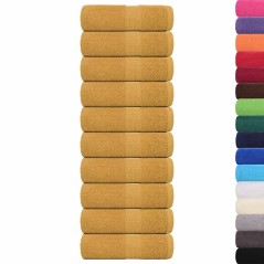vidaXL Gästetücher 10 Stk. Golden 30x50 cm 360 g/m² 100% Baumwolle