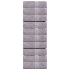 vidaXL Seiftücher 10 Stk. Grau 30x30 cm 360 g/m² 100% Baumwolle