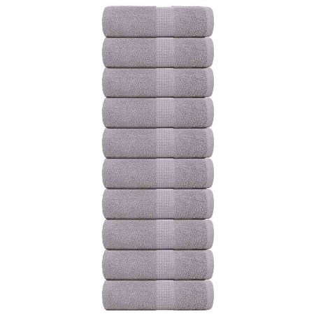 vidaXL Seiftücher 10 Stk. Grau 30x30 cm 360 g/m² 100% Baumwolle