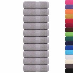 vidaXL Seiftücher 10 Stk. Grau 30x30 cm 360 g/m² 100% Baumwolle