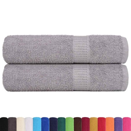 vidaXL Handtücher 2 Stk. Grau 50x100 cm 360 g/m² 100% Baumwolle