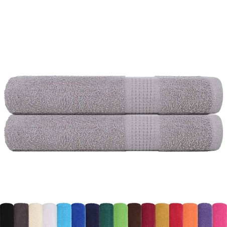 vidaXL Saunatücher 2 Stk. Grau 80x200 cm 360 g/m² 100% Baumwolle