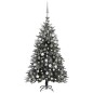 Künstlicher Weihnachtsbaum Schnee LEDs & Kugeln 120 cm PVC & PE Künstlicher Weihnachtsbaum Schnee LEDs & Kugeln 120 cm PVC & PE