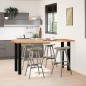 vidaXL Bartisch Hellbraun 200x80x102 cm Massivholz Eiche Rechteckig