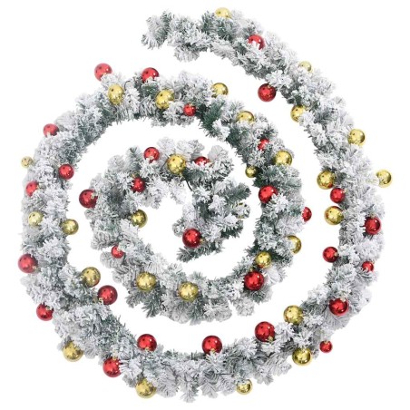 vidaXL Weihnachtsgirlande mit Kugeln und LED-Leuchten Grün 20 m PVC