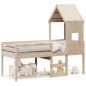 vidaXL Hochbett mit Dach 80x200 cm Massivholz Kiefer vidaXL Hochbett mit Dach 80x200 cm Massivholz Kiefer