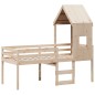 vidaXL Hochbett mit Dach 80x200 cm Massivholz Kiefer vidaXL Hochbett mit Dach 80x200 cm Massivholz Kiefer