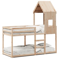 vidaXL Etagenbett mit Dach 80x200 cm Massivholz Kiefer