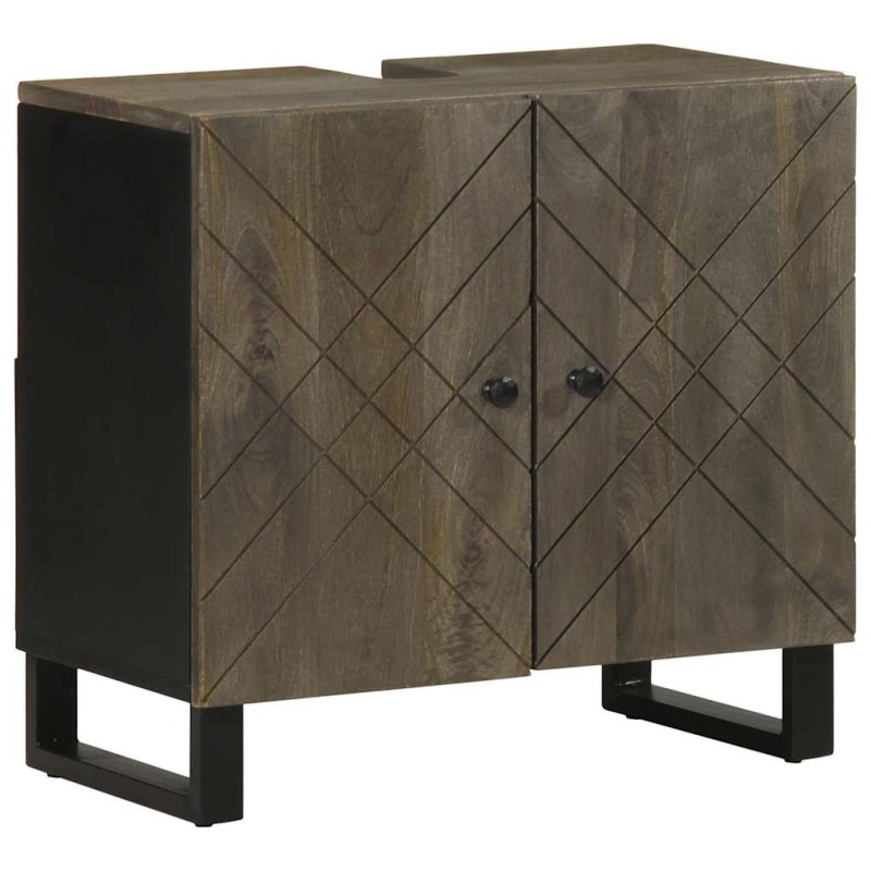 vidaXL Waschbeckenunterschrank Schwarz 62x33x58 cm Massivholz Mango vidaXL Waschbeckenunterschrank Schwarz 62x33x58 cm Massivholz Mango