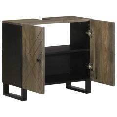 vidaXL Waschbeckenunterschrank Schwarz 62x33x58 cm Massivholz Mango