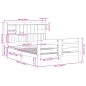 vidaXL Massivholzbett mit Regal ohne Matratze Wachsbraun 160x200 cm vidaXL Massivholzbett mit Regal ohne Matratze Wachsbraun 160x200 cm