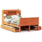 vidaXL Massivholzbett mit Regal ohne Matratze Wachsbraun 120x190 cm vidaXL Massivholzbett mit Regal ohne Matratze Wachsbraun 120x190 cm