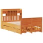 vidaXL Massivholzbett mit Regal ohne Matratze Wachsbraun 120x190 cm vidaXL Massivholzbett mit Regal ohne Matratze Wachsbraun 120x190 cm