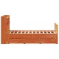 vidaXL Massivholzbett mit Regal ohne Matratze Wachsbraun 120x190 cm vidaXL Massivholzbett mit Regal ohne Matratze Wachsbraun 120x190 cm