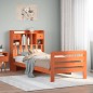 vidaXL Massivholzbett mit Regal ohne Matratze Wachsbraun 100x200 cm vidaXL Massivholzbett mit Regal ohne Matratze Wachsbraun 100x200 cm