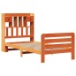 vidaXL Massivholzbett mit Regal ohne Matratze Wachsbraun 100x200 cm vidaXL Massivholzbett mit Regal ohne Matratze Wachsbraun 100x200 cm