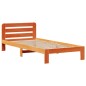 vidaXL Massivholzbett mit Regal ohne Matratze Wachsbraun 100x200 cm vidaXL Massivholzbett mit Regal ohne Matratze Wachsbraun 100x200 cm