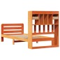 vidaXL Massivholzbett mit Regal ohne Matratze Wachsbraun 100x200 cm vidaXL Massivholzbett mit Regal ohne Matratze Wachsbraun 100x200 cm